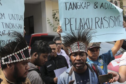 Unjuk rasa menentang rasisme terhadap orang Papua. @Amnesty International