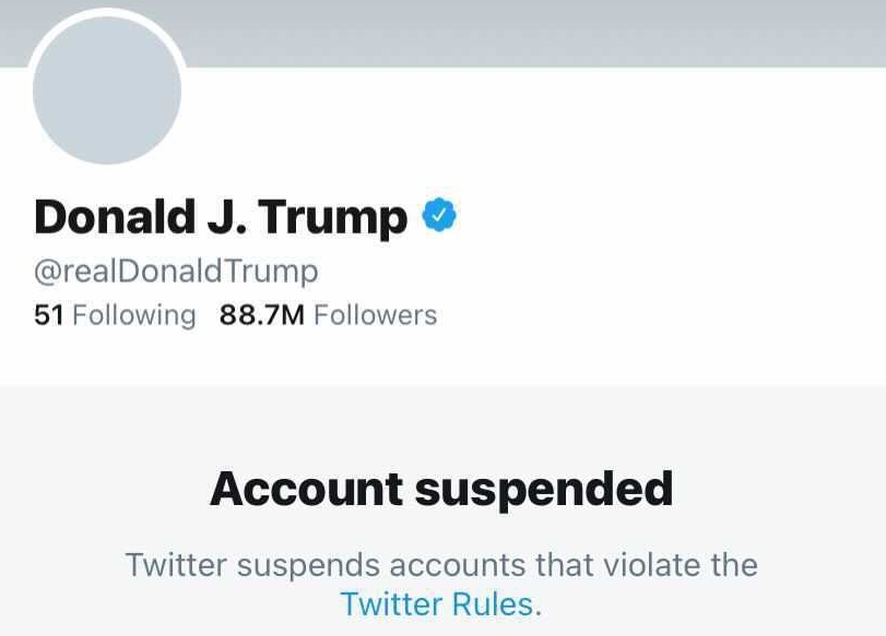 Akun Twitter Trump yang diblokir.@axios.com