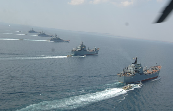 Latihan militer gabungan armada Amerika, Rumania, dan Ukraina di Laut Hitam. ©Warsawa Institute