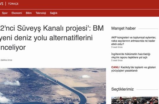 Tangkapan layar artikel BBC Turki yang sekarang telah dihapus.