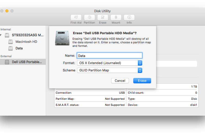 MacOS Disk Utility erase_HDD_ekternal