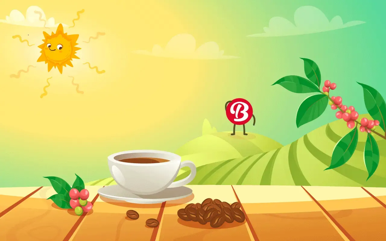 Ilustrasi perubahan cuaca di perkebun kopi